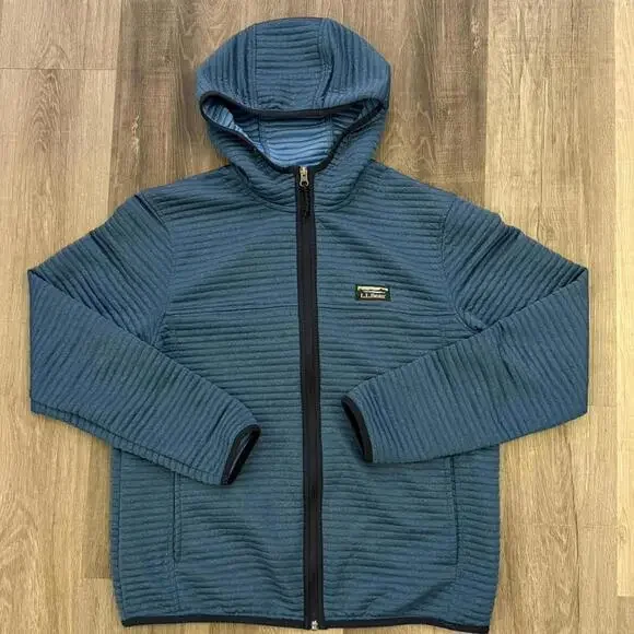 L.L.Bean blue Airlight full zip up hoodie Size M slightly fitted #outdoor - Picture 1 of 5